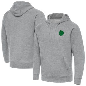 Antigua Boston Celtics Chic Heather Gray St. Patrick's Day Victory Raglan Pullover Hoodie