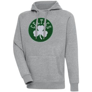 Antigua Boston Celtics Heather Gray Victory Pullover Hoodie Chic