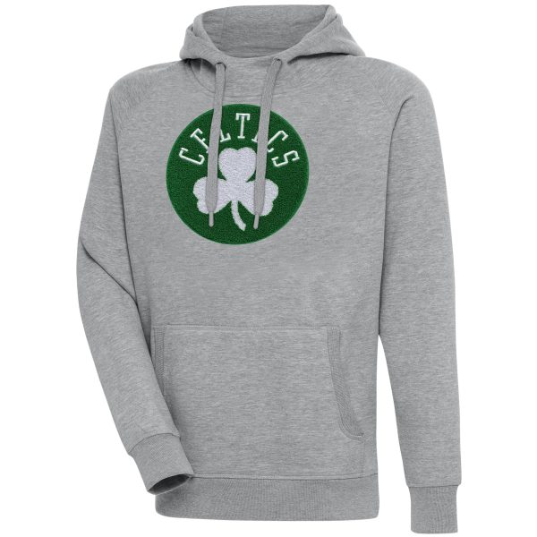 Antigua Boston Celtics Heather Gray Victory Pullover Hoodie Chic