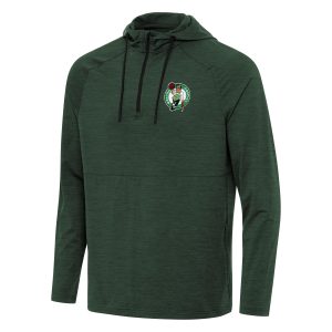 Antigua Boston Celtics Heather Green Spikes Raglan Gorgeous Quarter Zip Hoodie