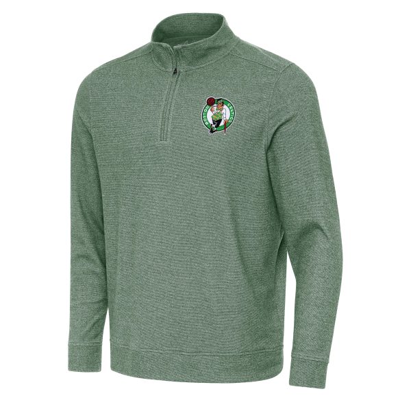 Antigua Boston Celtics Hunter Green Subtle Quarter Stylish Zip Sweatshirt