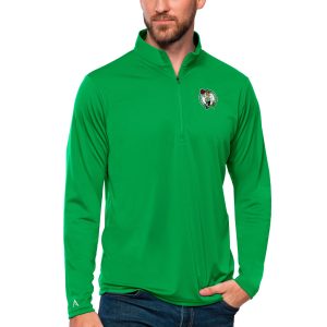 Antigua Boston Fabulous Celtics Kelly Green Tribute Quarter Zip Pullover Top
