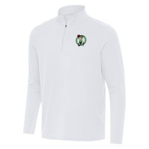 Antigua Boston Celtics White Intent Quarter Zip Stylish Top