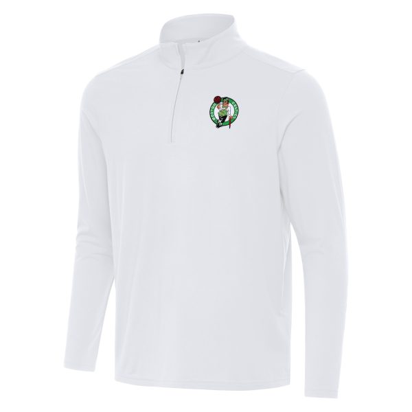Antigua Boston Celtics White Intent Quarter Zip Stylish Top