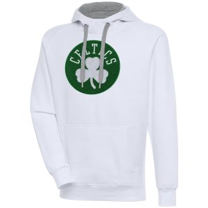 Antigua Boston Celtics Unique White Victory Pullover Hoodie