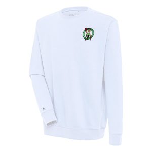 Antigua Boston Celtics White Victory Chic Pullover Sweatshirt