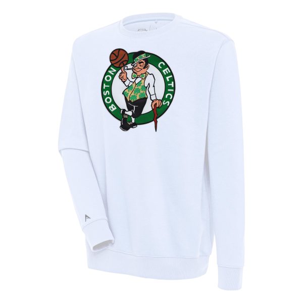 Antigua Boston Celtics White Victory Pullover Sweatshirt Eye - catching