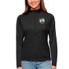 Antigua Boston Celtics Women's Black Unique Tribute Half Zip Top