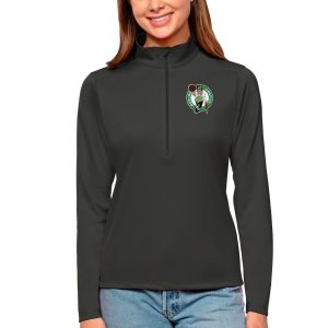 Antigua Boston Celtics Fabulous Women's Charcoal Tribute Half Zip Top