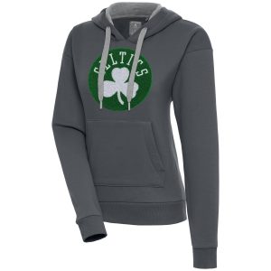 Antigua Boston Celtics Women's Charcoal Victory Pullover Trendy Hoodie
