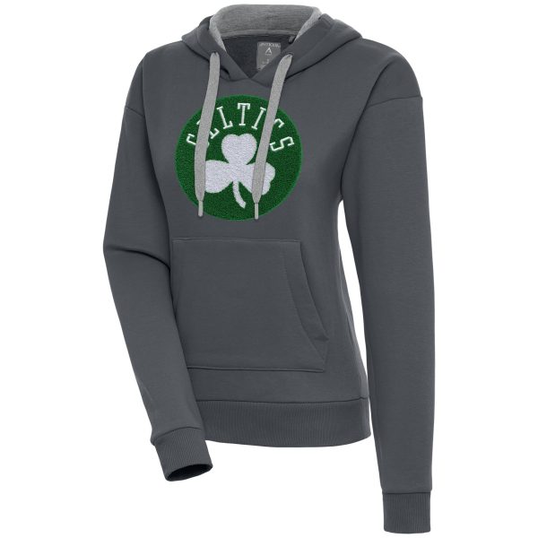 Antigua Boston Celtics Women's Charcoal Victory Pullover Trendy Hoodie