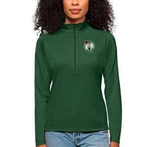 Antigua Boston Celtics Women's Green Tribute Chic Half Zip Top