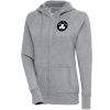 Antigua Boston Celtics Women's Heather Gray Brushed Metallic Victory Full Gorgeous Zip Hoodie