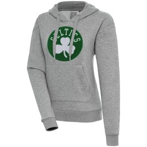 Antigua Boston Celtics Women's Heather Gray Victory Pullover Hoodie Unique