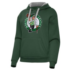 Antigua Boston Celtics Women's Hunter Green Victory Unique Pullover Hoodie