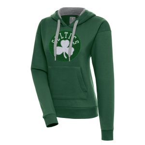 Antigua Boston Celtics Women's Hunter Green Victory Pullover Hoodie Elegant
