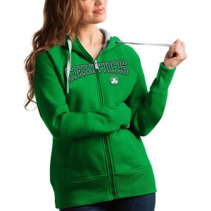 Antigua Boston Celtics Women's Kelly Green Team Victory Full Zip Hoodie Unique
