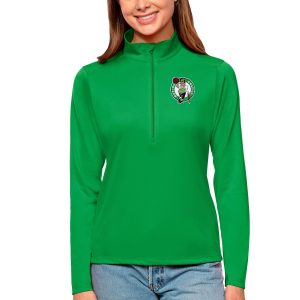 Antigua Chic Boston Celtics Women's Kelly Green Tribute Half Zip Top