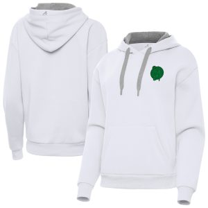 Antigua Boston Celtics Women's White Unique St. Patrick's Day Victory Pullover Hoodie
