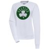 Antigua Boston Premium Celtics Women's White Victory Crewneck Pullover Sweatshirt