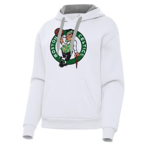 Antigua Boston Celtics Women's White Victory Pullover Hoodie Premium