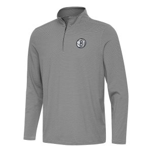 Antigua Brooklyn Nets Black Twine Quarter Zip Top Gorgeous