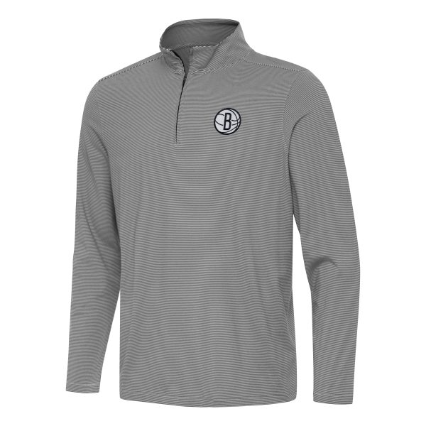 Antigua Brooklyn Nets Black Twine Quarter Zip Top Gorgeous