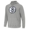 Antigua Elegant Brooklyn Nets Heather Gray Cloud Pullover Hoodie