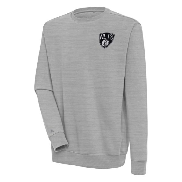Antigua Brooklyn Nets Heather Gray Victory Pullover Gorgeous Sweatshirt