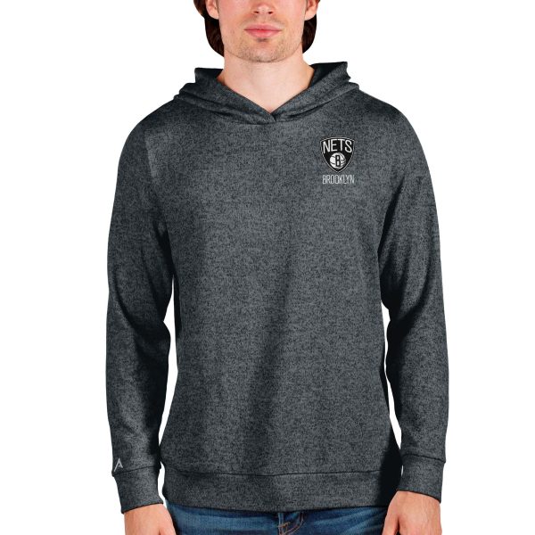 Antigua Brooklyn Nets Heathered Charcoal Gorgeous Absolute Pullover Hoodie