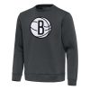 Antigua Brooklyn Nets Pewter Fabulous Relevant Pullover Sweatshirt