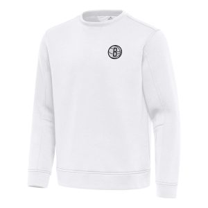 Antigua Eye - catching Brooklyn Nets White Relevant Pullover Sweatshirt