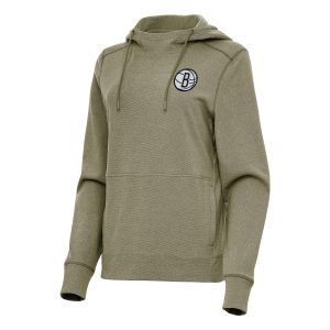 Antigua Brooklyn Elegant Nets Women's Heather Olive Justice Pullover Hoodie