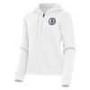 Antigua Eye - catching Brooklyn Nets Women's White Contemporary Quarter Zip Hoodie