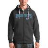 Antigua Elegant Charlotte Hornets Charcoal Victory Full Zip Hoodie