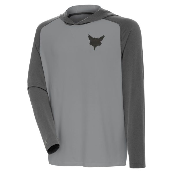 Antigua Charlotte Hornets Gray Tonal Eye - catching Intrepid Pullover Hoodie