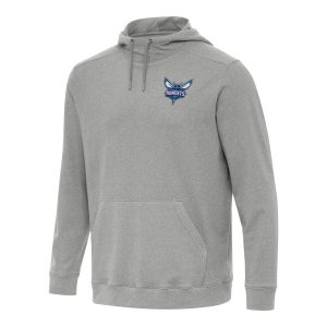 Antigua Premium Charlotte Hornets Heather Gray Cloud Pullover Hoodie
