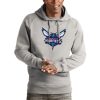 Antigua Charlotte Hornets Heathered Gorgeous Gray Logo Victory Pullover Hoodie