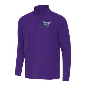 Antigua Charlotte Hornets Purple Intent Quarter Zip Top Unique