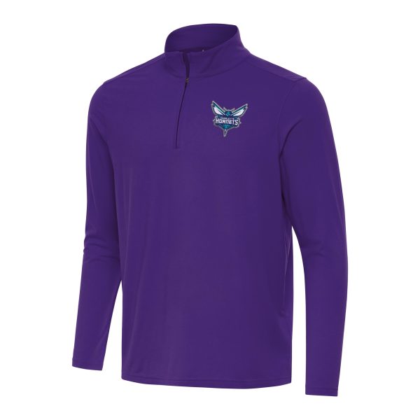 Antigua Charlotte Hornets Purple Intent Quarter Zip Top Unique