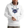 Antigua Charlotte Hornets Unique White Logo Victory Pullover Hoodie