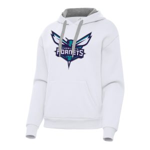 Antigua Charlotte Hornets Women's White Victory Premium Pullover Hoodie