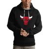 Antigua Chicago Bulls Black Logo Victory Pullover Hoodie Eye - catching