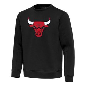 Antigua Eye - catching Chicago Bulls Black Relevant Pullover Sweatshirt