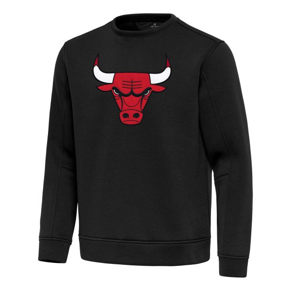 Antigua Eye - catching Chicago Bulls Black Relevant Pullover Sweatshirt