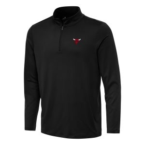 Antigua Chicago Bulls Black Stylish Reprocess Quarter Zip Top