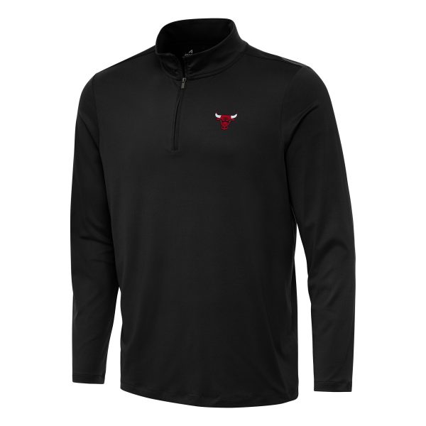 Antigua Chicago Bulls Black Stylish Reprocess Quarter Zip Top