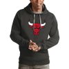 Antigua Chicago Bulls Charcoal Eye - catching Logo Victory Pullover Hoodie
