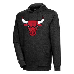 Antigua Chicago Bulls Heather Black Action Pullover Chic Hoodie
