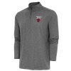 Antigua Chicago Bulls Heather Black Hunk Eye - catching Quarter Zip Pullover Top